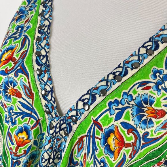 NWOT Johnny Was Diskana Eva Floral V-neck Sleeveless Maxi Dress Sz L Multicolor - Picture 9 of 10